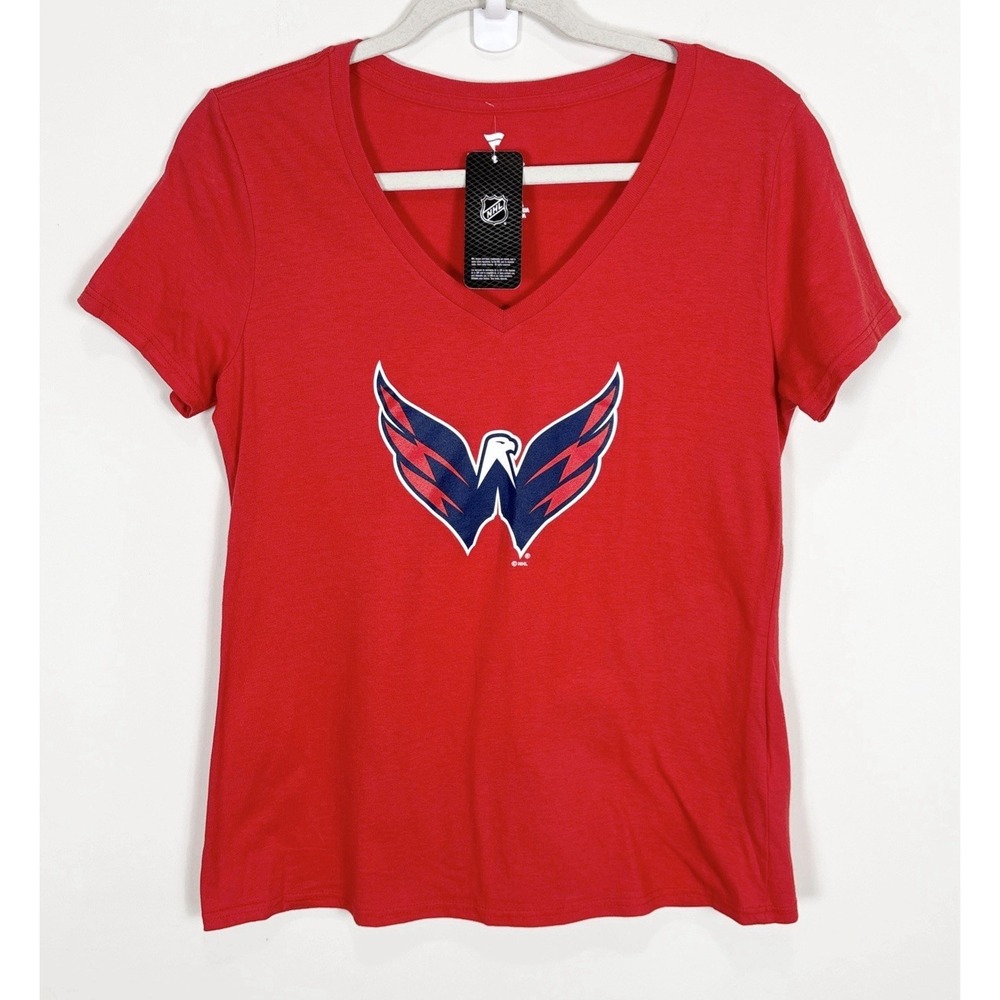 Women's Washington Capitals Fanatics Red V-Neck Shirt Small-NWT